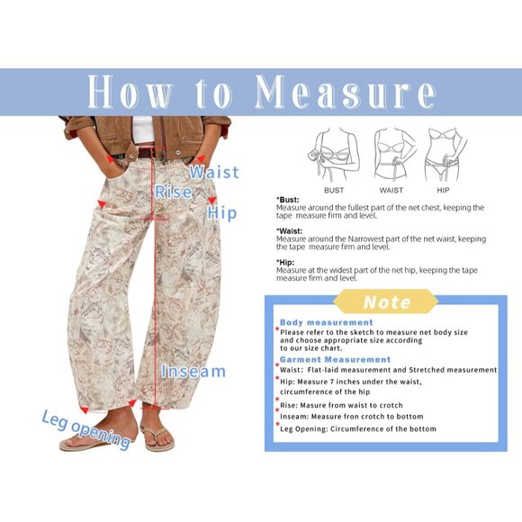 Women's Baggy Wide Leg Denim Pants Floral Prints High Rise Casual jeans - Picture 7 of 7